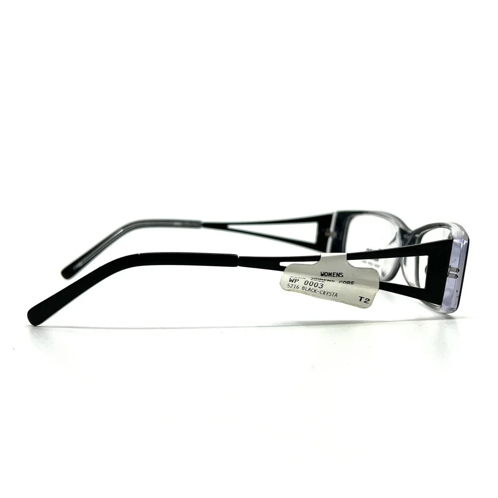 Tempo WP 0003 Eyeglasses Black Crystal Rectangular Full Rim Frames 52[]16 140
